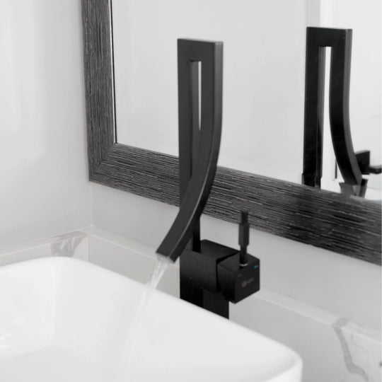Single Handle Bathroom Faucet for Single Hole Brass Vessel Mixer Tap - Faucet Height: 17 1/2" Spout Height: 8"