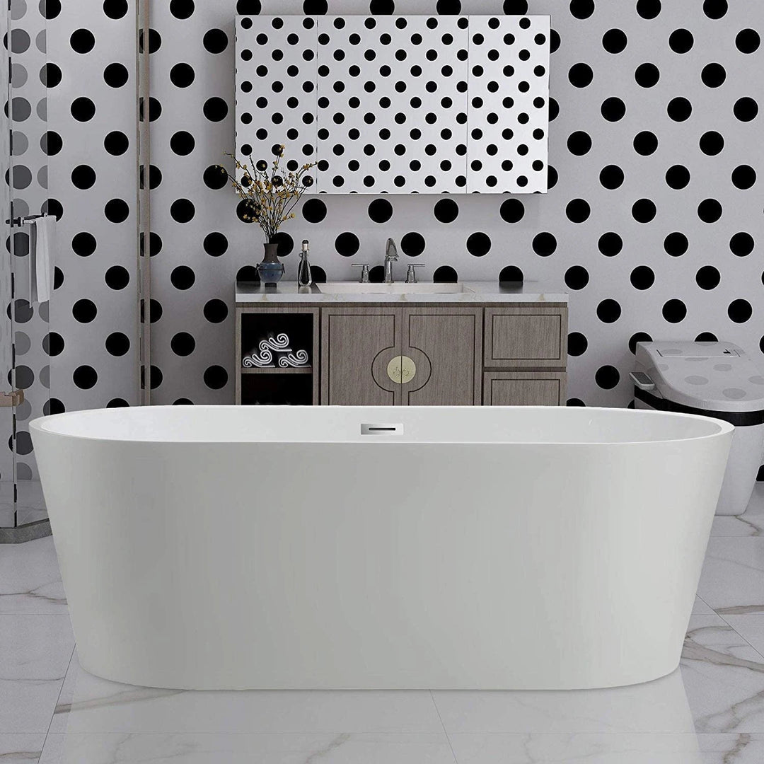 54" Acrylic Freestanding Soaking Bathtub