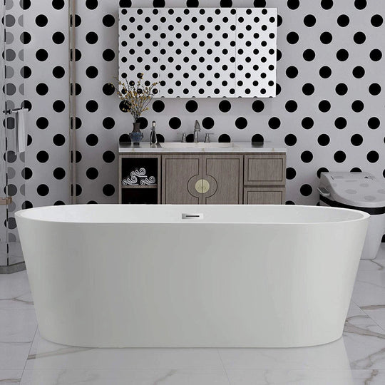54" Acrylic Freestanding Soaking Bathtub