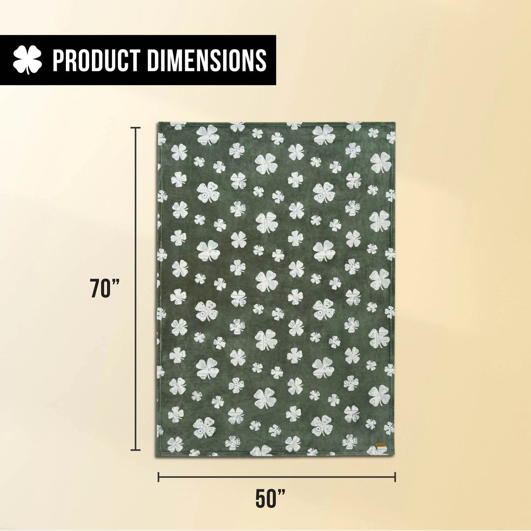 Lucky Clovers Plush Throw Blankets
