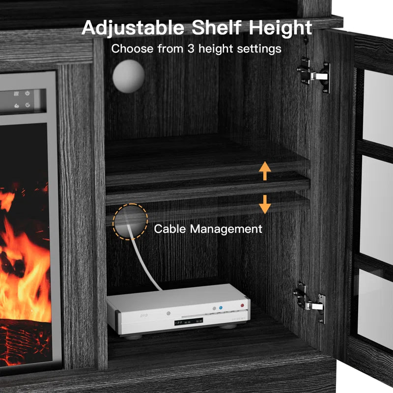 Anias TV Stand with Electric Fireplace Included