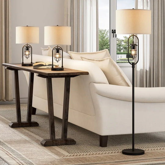 62.5 Inch Bronze Standard Floor Lamp with Night Light