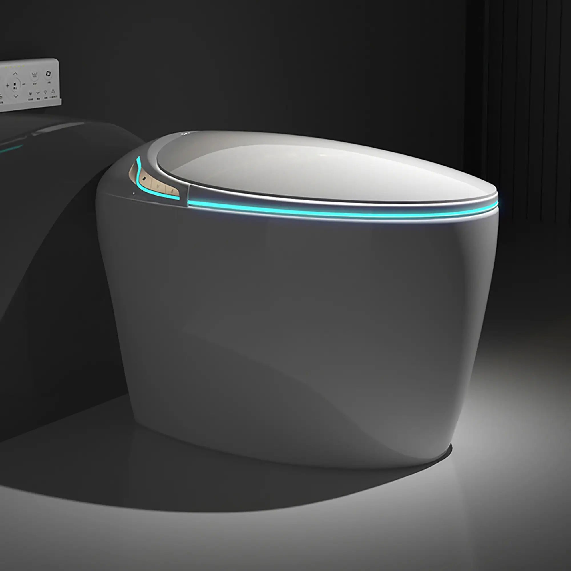 Smart Toilet Bidet with Built-In Tank Auto Open Lid Soft-Closing Heat Seat Auto/Blackout Flush
