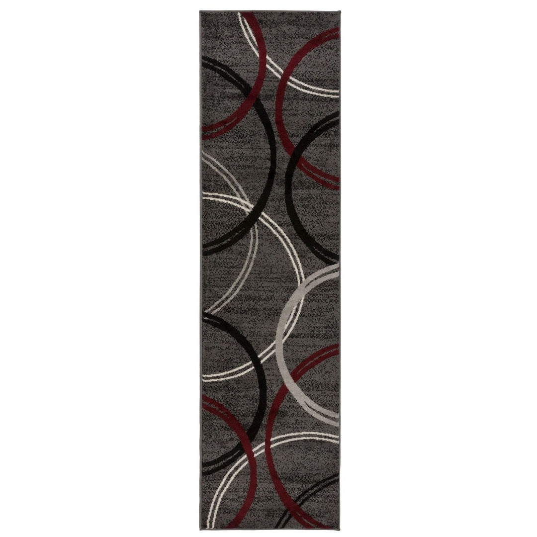 Contemporary Abstract Circles Design Area Rug