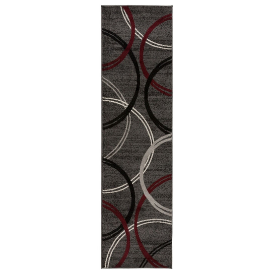 Contemporary Abstract Circles Design Area Rug