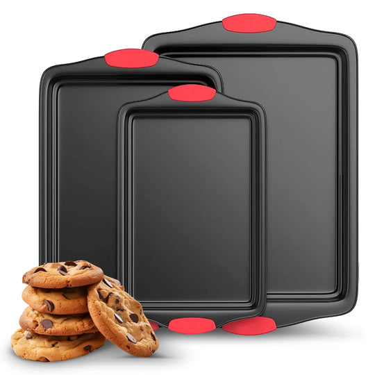3-Piece Premium Nonstick Oven Baking Pan Set - Set of 3