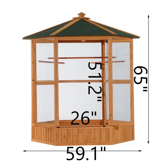 Fielding 65" Pointed Top Flight Cage with Perch
