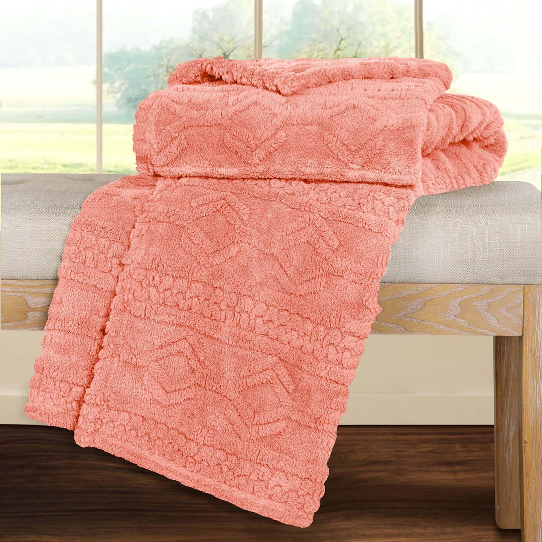 Arctic Boho Jacquard Plush Fluffy Fleece Blanket