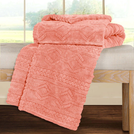Arctic Boho Jacquard Plush Fluffy Fleece Blanket