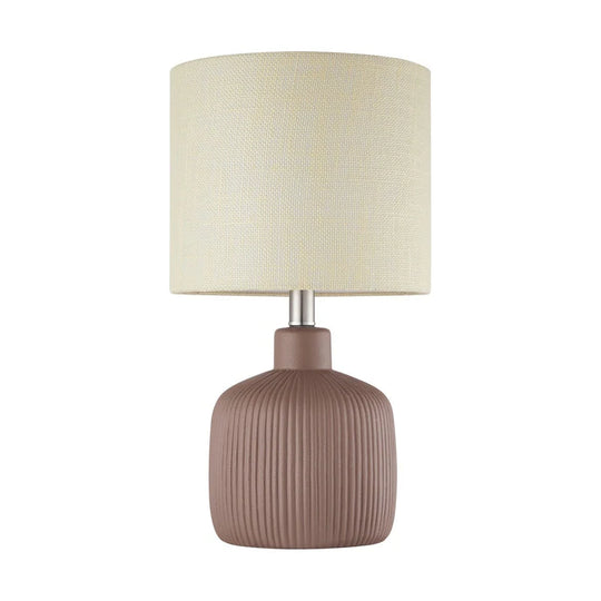 Fluted Ceramic Table Lamp (H18.25" X W10" X D10")