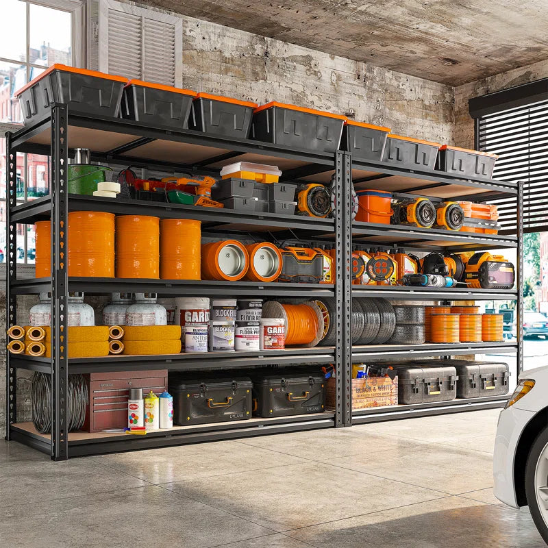 48"W Storage Shelves, Heavy Duty Garage Shelving, Adjustable Metal Shelves for Garage Shelves, Sturdy Industrial Shelving Unit