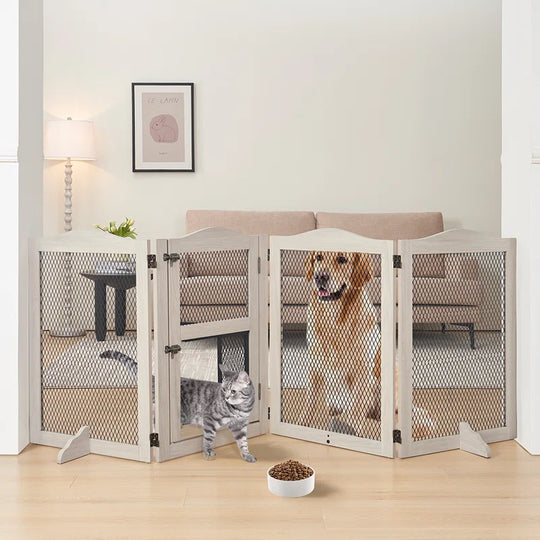 Clarica Wood Free Standing Pet Gate with Door