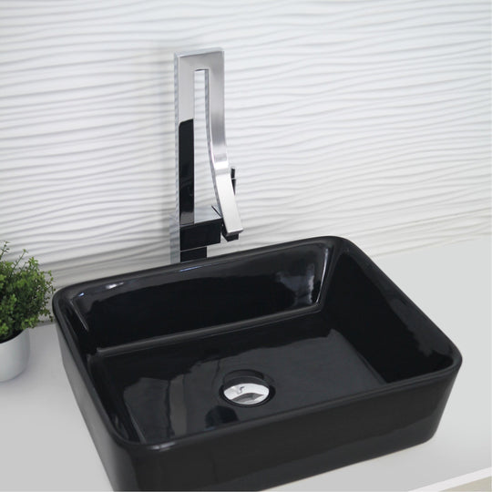 Single Handle Bathroom Faucet for Single Hole Brass Vessel Mixer Tap - Faucet Height: 17 1/2" Spout Height: 8"