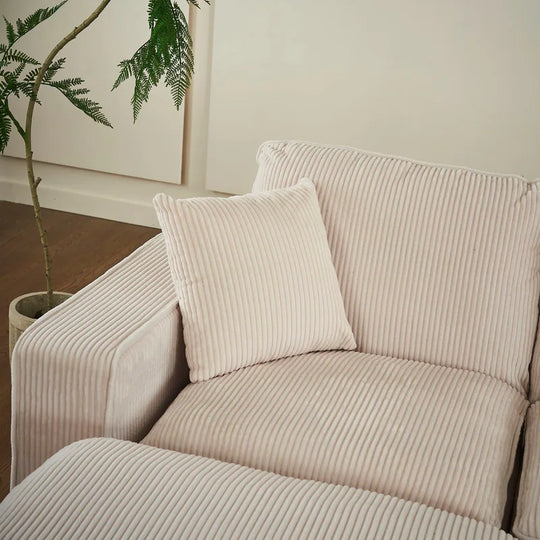 Modern U-Shaped 6-Seater Sectional Sofa with One Footstool