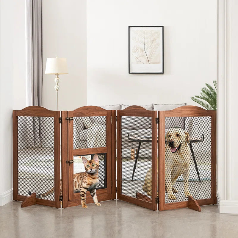Clarica Wood Free Standing Pet Gate with Door