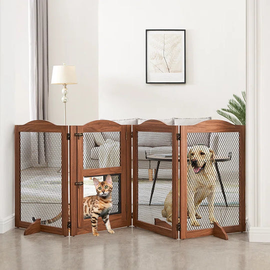 Clarica Wood Free Standing Pet Gate with Door