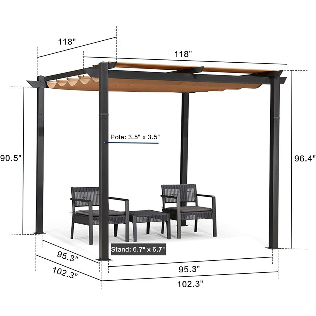 Gazebo Outdoor Retractable White Heavy-Duty Aluminum Pergola with Extra Top Roof