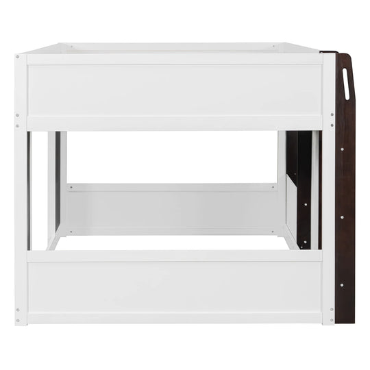Full Loft House Bed with Playhouse Storage Modern Wood Cabin Bed for Kids