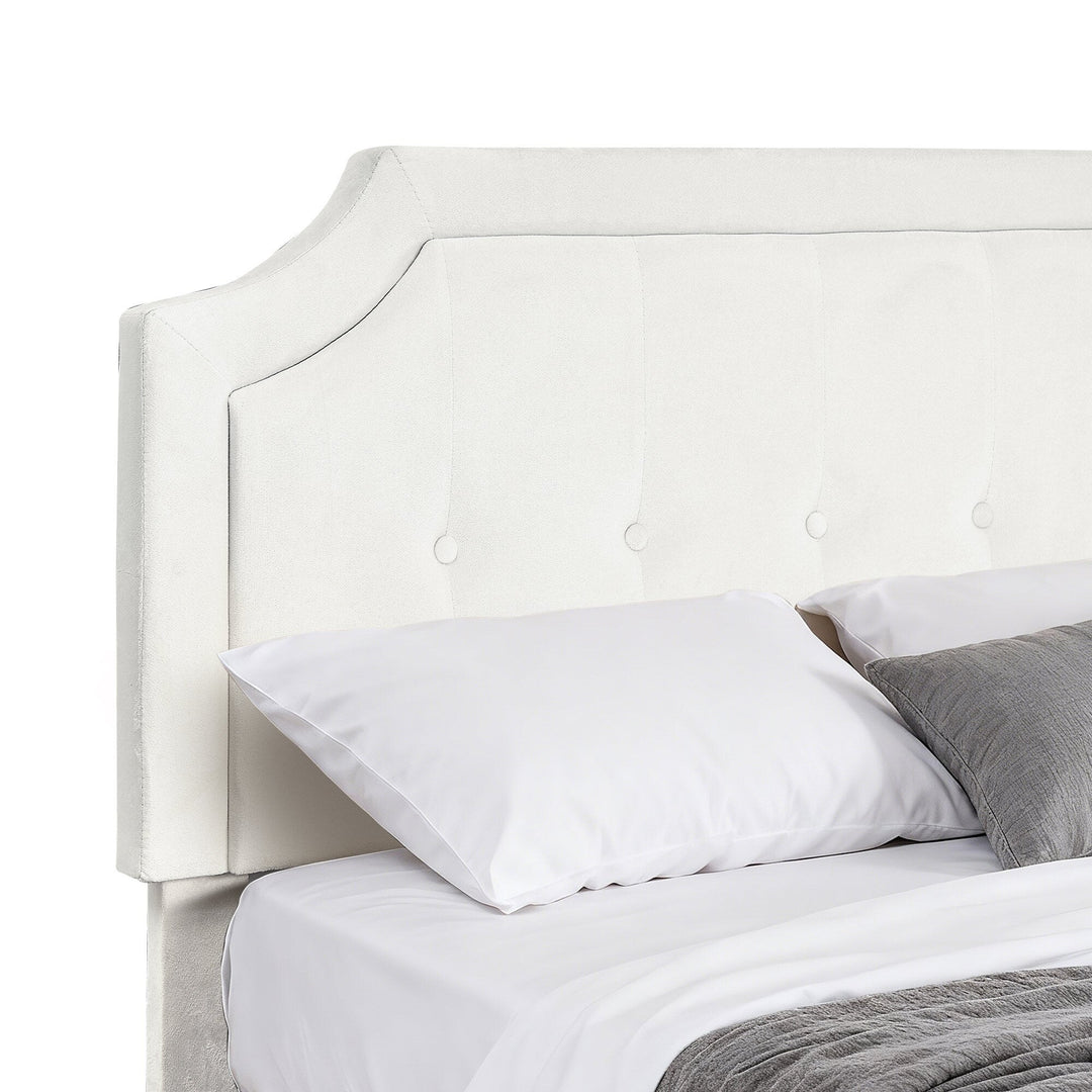 Javlergo Modern Upholstered Bed Frame with Height Adjustable Headboard Heavy-Duty Frame No Box Spring Needed