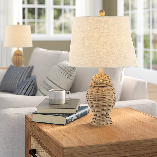 Hunter Wicker 20.5" Bohemian Rustic Iron LED Table Lamp
