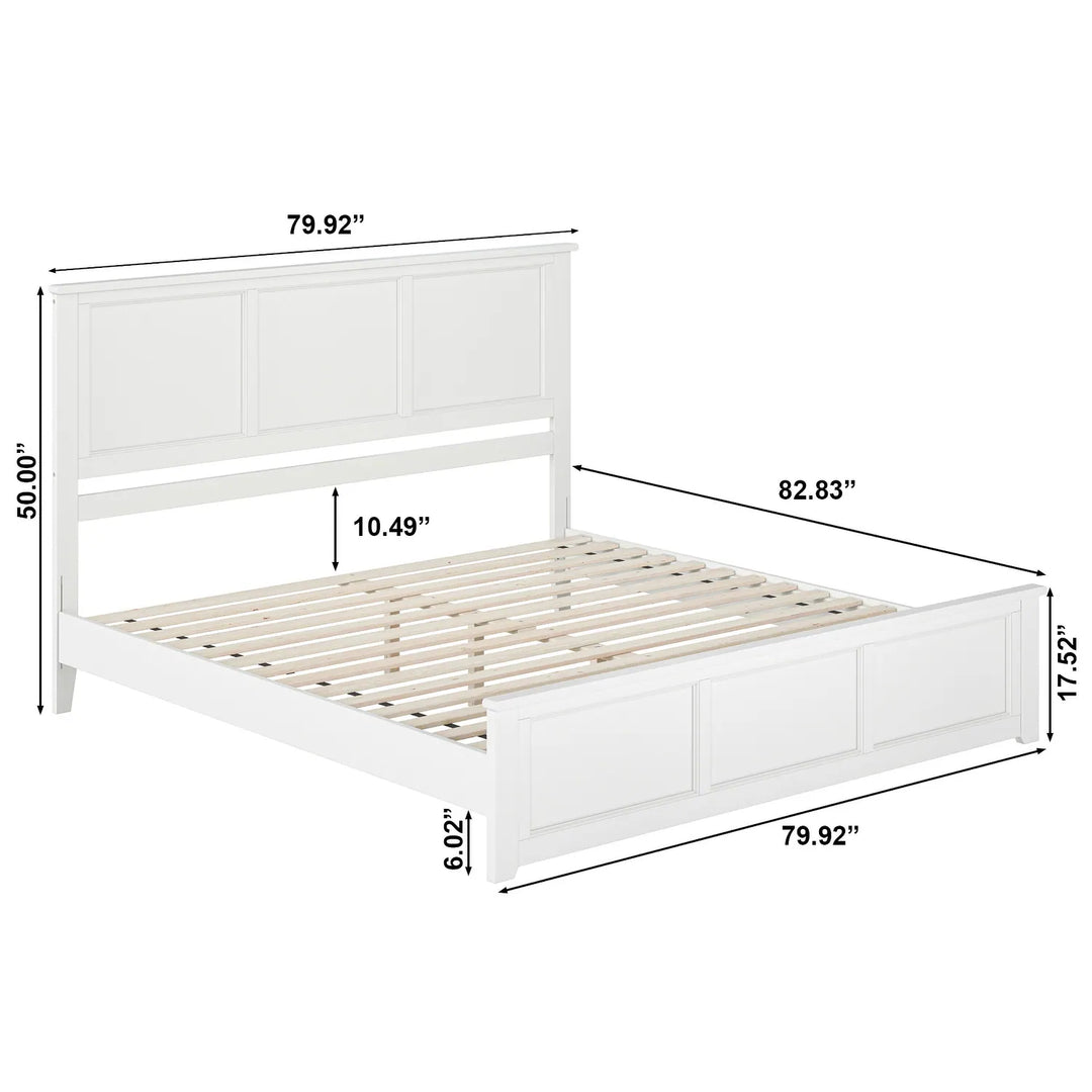 Charlotte Solid Wood Low Profile Platform Bed with Matching Footboard