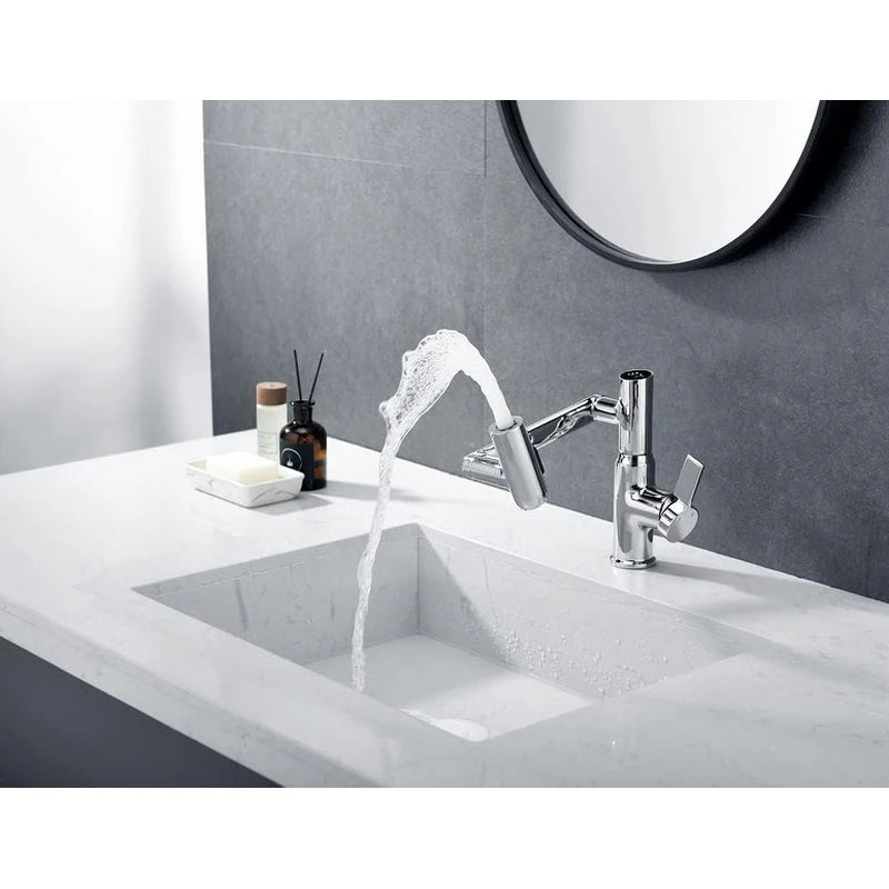 Rotatable Bathroom Faucet with Temperature Display in Fahrenheit (Batteries-Free), BF2204