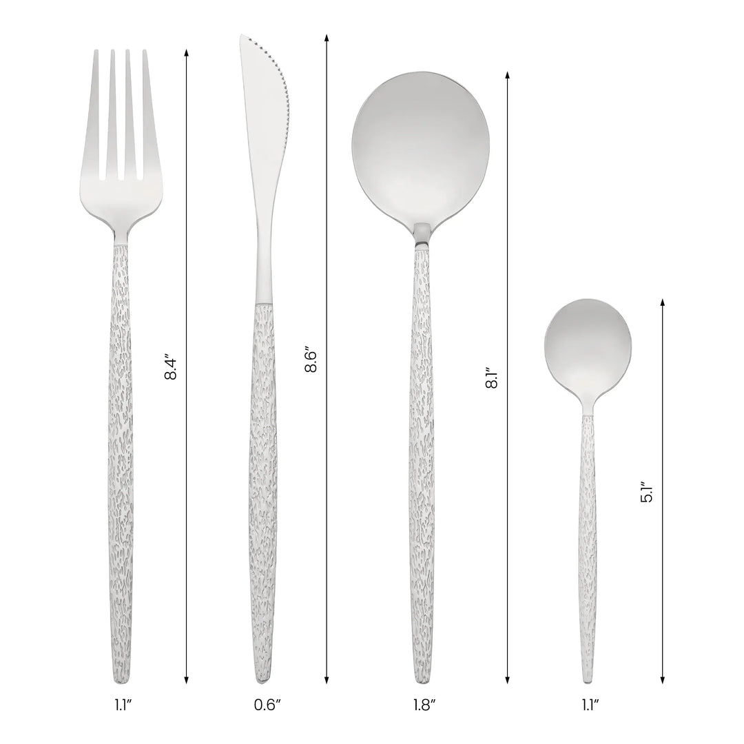 24 PCS Silverware Set, Stainless Steel Flatware with Knife, Spoons and Fork, Mirror Polished Cutlery Serving Utensils Set