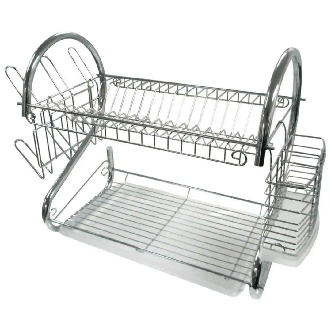16" 2-Level Chrome-Plated S-Shaped Dish Rack