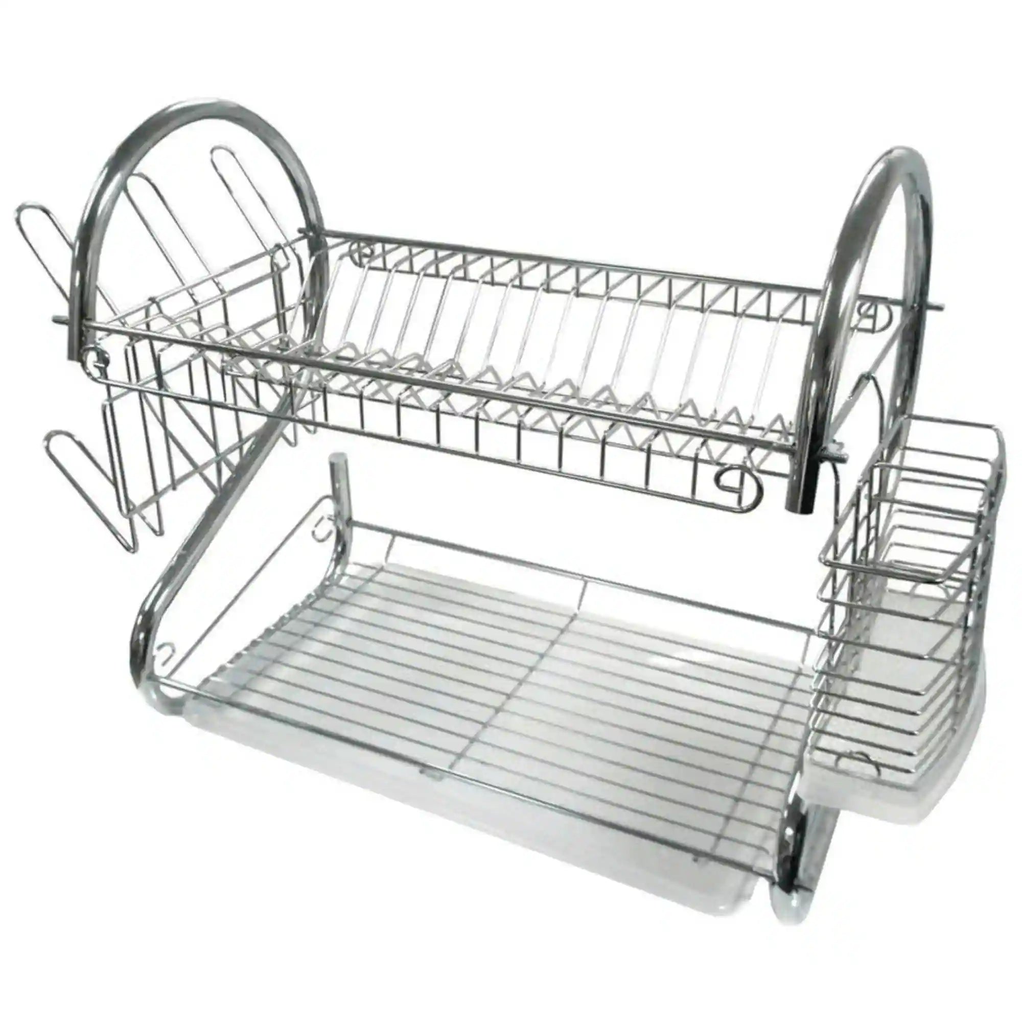 16" 2-Level Chrome-Plated S-Shaped Dish Rack