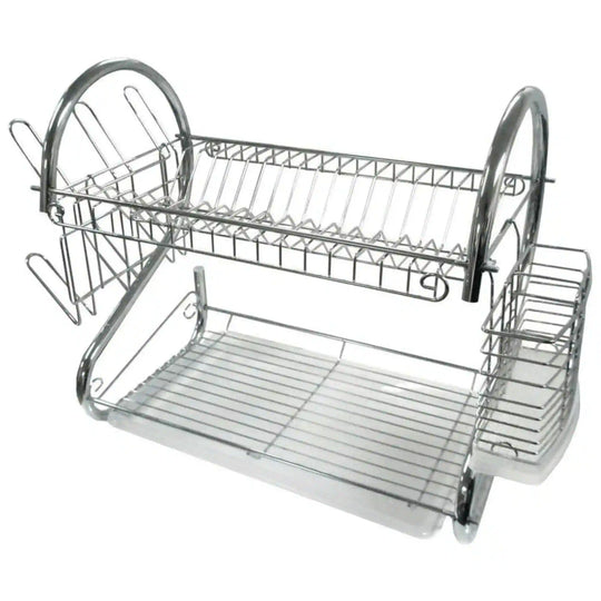 16" 2-Level Chrome-Plated S-Shaped Dish Rack