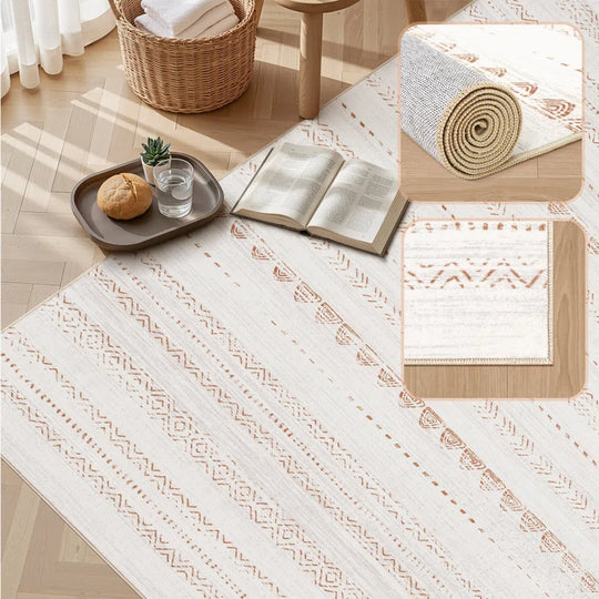 Anthonyville Area Rug Living Room Rugs: Washable Boho Large Neutral Farmhouse Soft Moroccan Stain Resistant Indoor Floor Carpet for Bedroom Nursery Kids Playroom Office Dining Room Home House Decor