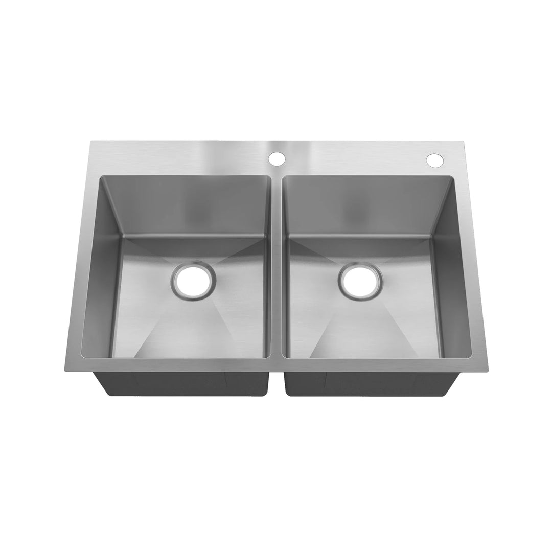 Drop in Double Bowl 304 Stainless Steel Kitchen Sink