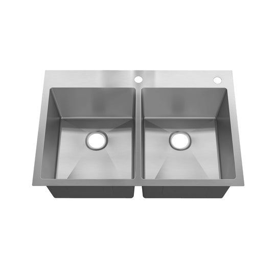 Drop in Double Bowl 304 Stainless Steel Kitchen Sink