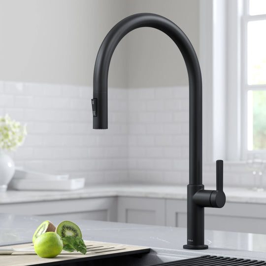 2-Function 1-Handle 1-Hole Pulldown Sprayer Brass Kitchen Faucet