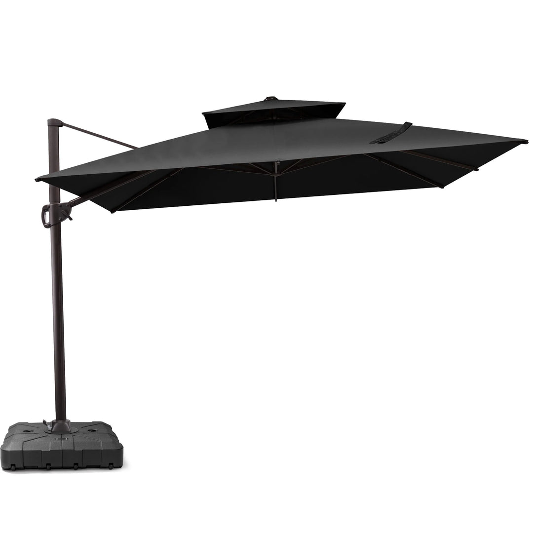 11 X 11 FT Outdoor Square Patio Cantilever Offset Umbrella with Crank and 360 Degrees Rotation