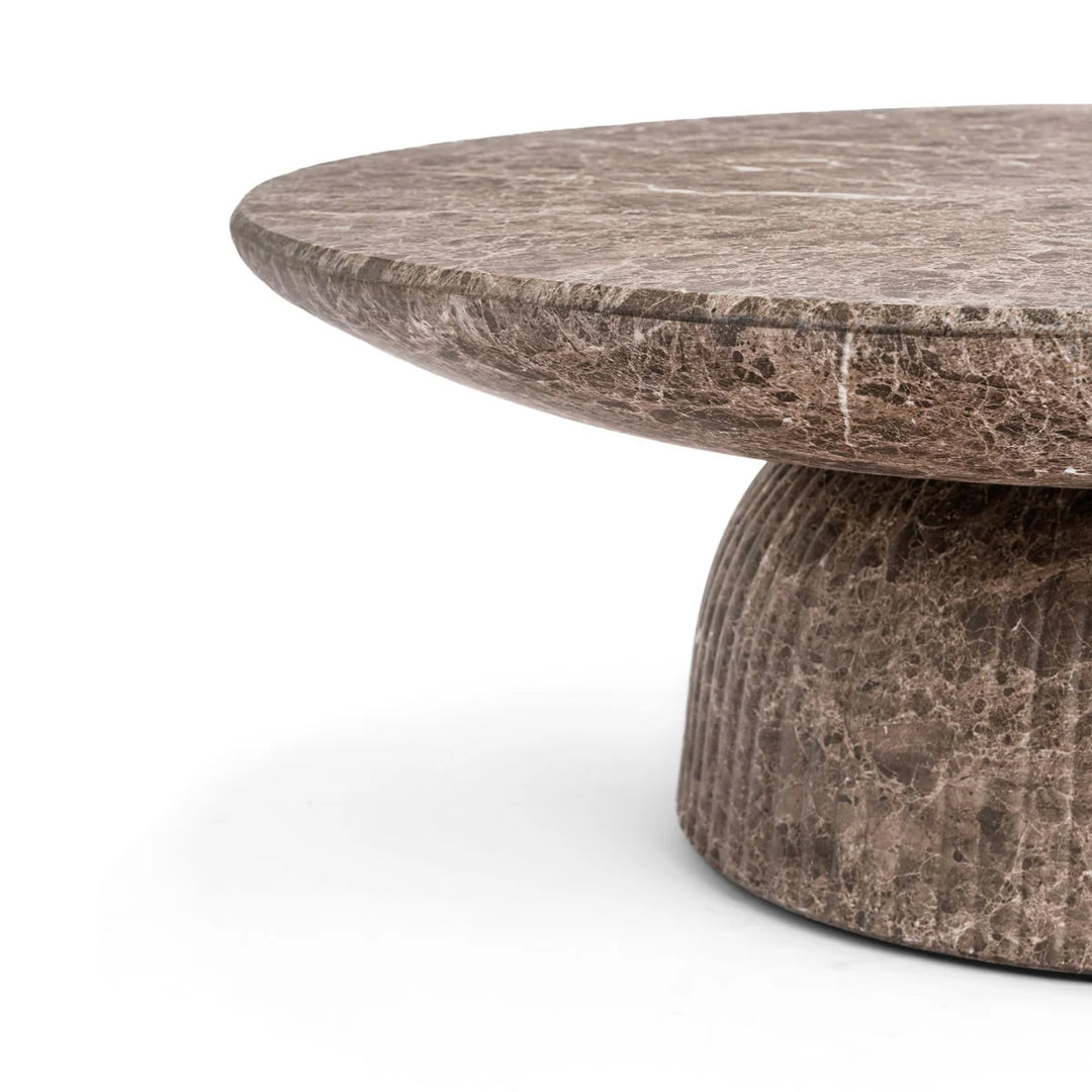 Maddox Single round Coffee Table Stone Marble Effect