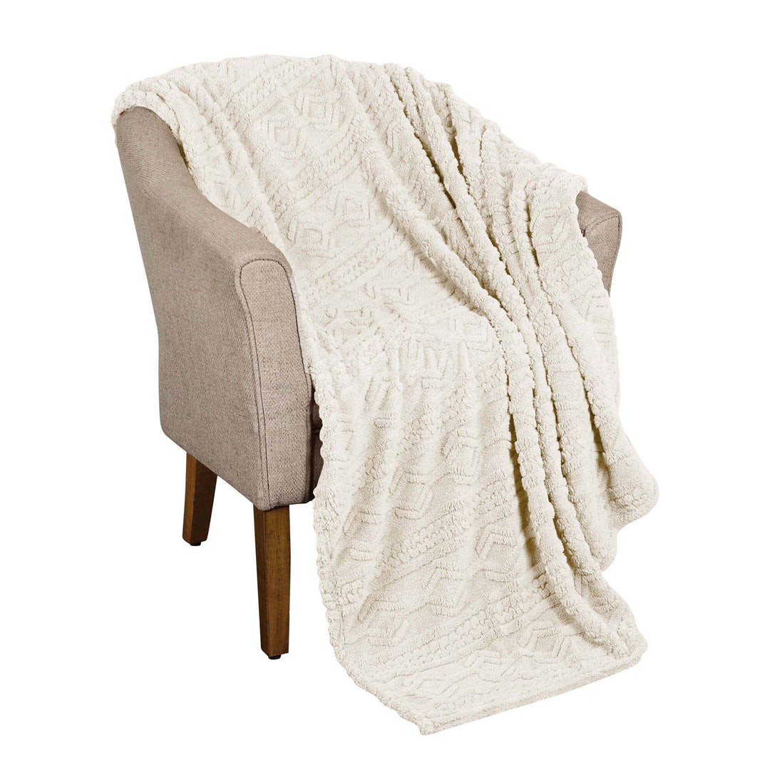 Arctic Boho Jacquard Plush Fluffy Fleece Blanket