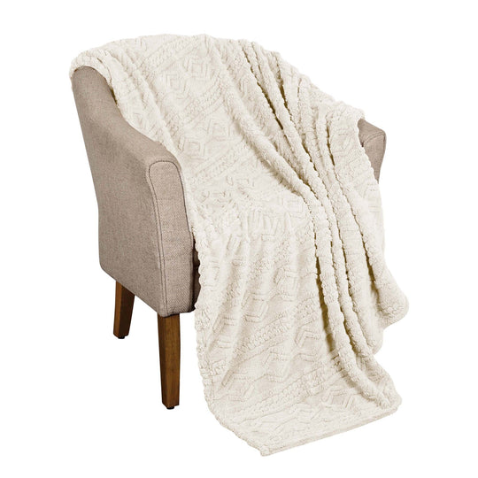 Arctic Boho Jacquard Plush Fluffy Fleece Blanket