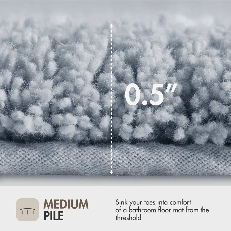 Evan 100% Cotton Tufted Bath Rug with Non-Slip Backing