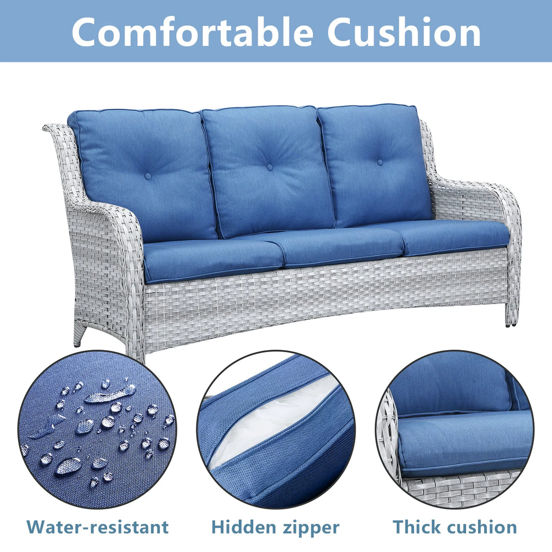 4-Piece Outdoor Sofa Patio Chair with Coffee Table