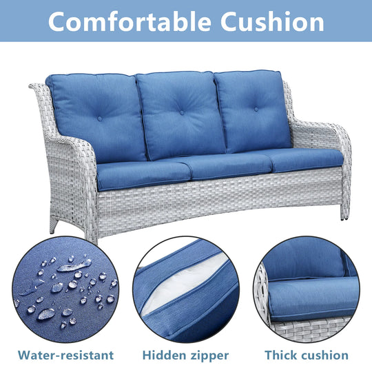 4-Piece Outdoor Sofa Patio Chair with Coffee Table