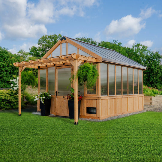 Bellerose XL 13'X11' Cedar Wood Greenhouse, Pergola - 13 X 11