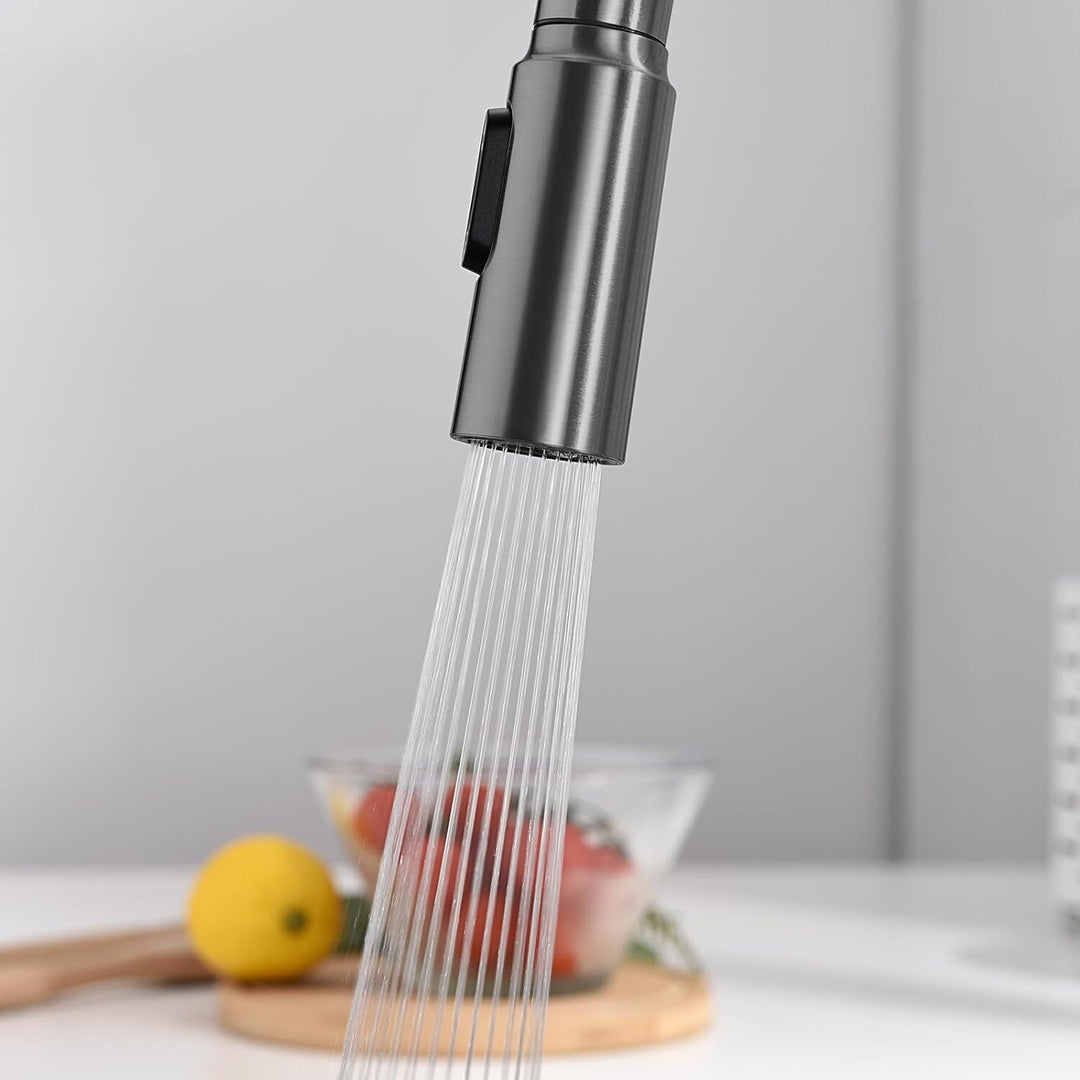 Pull-Down Kitchen Faucet with Temperature Display in Fahrenheit, 3 Water Outlet Modes, Faucet for Kitchen Sink, KF2501