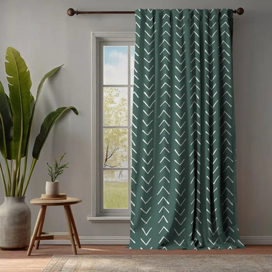 Boho Design Room Lined Decorative Single Panel Curtain