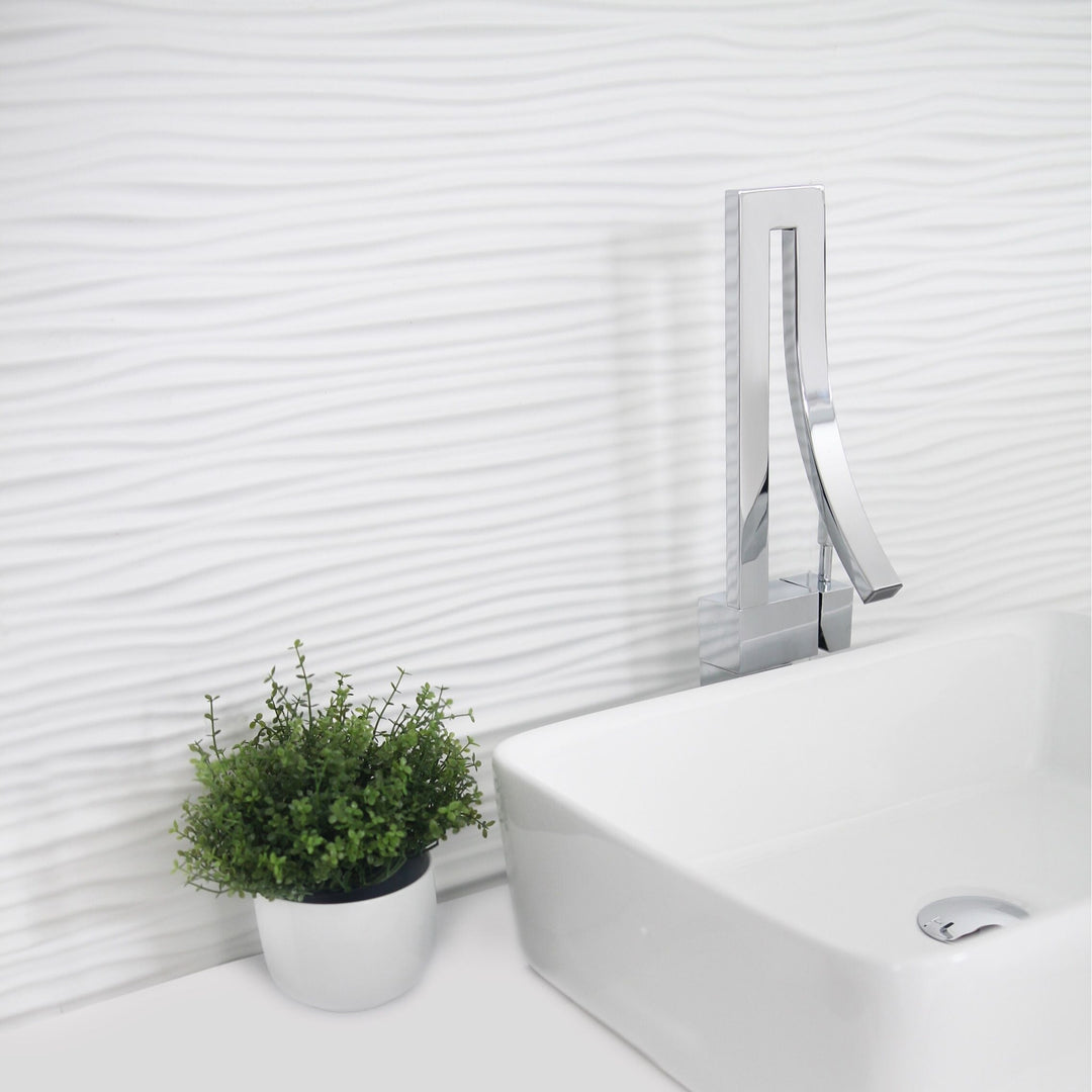 Single Handle Bathroom Faucet for Single Hole Brass Vessel Mixer Tap - Faucet Height: 17 1/2" Spout Height: 8"