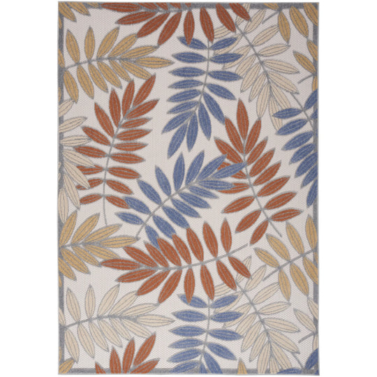 Aloha Leaf Print Vibrant Indoor/Outdoor Area Rug