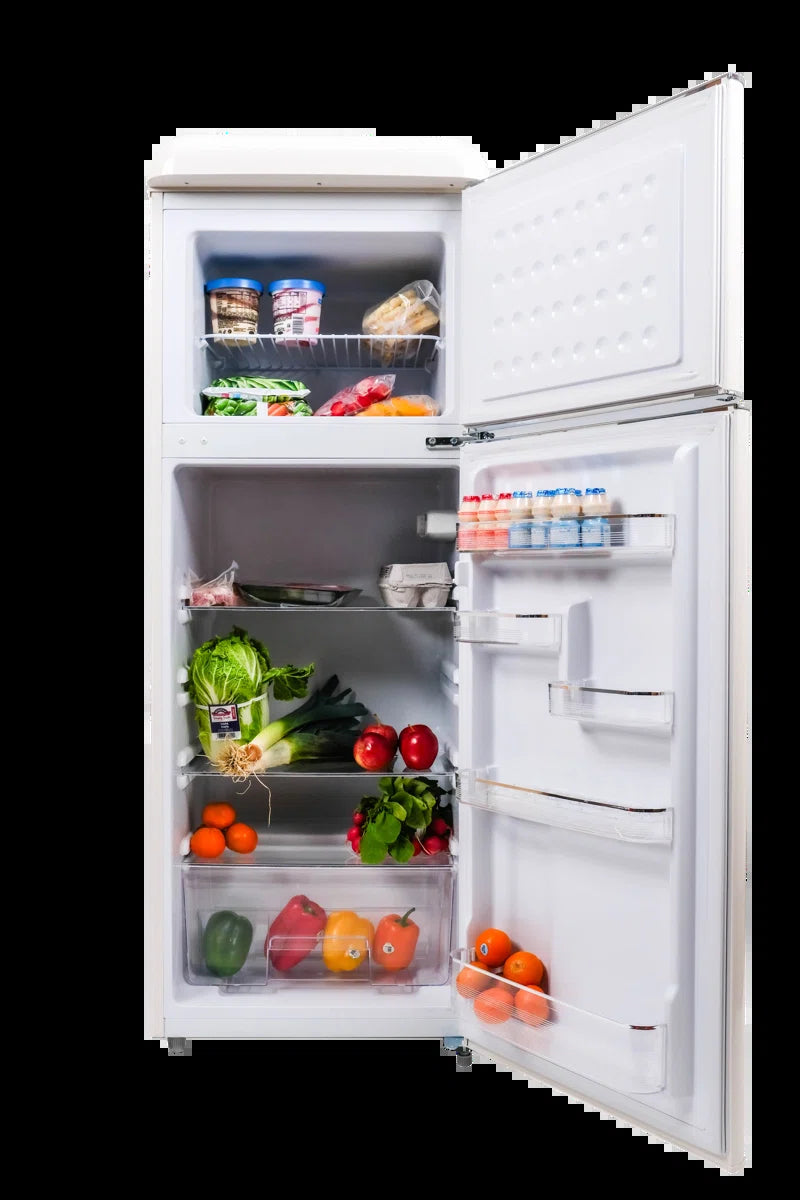 7.5 Cu. Ft. Capacity Retro Fridge Freezer Combo, Upright Fridge Freezer Combo, Apartment Size
