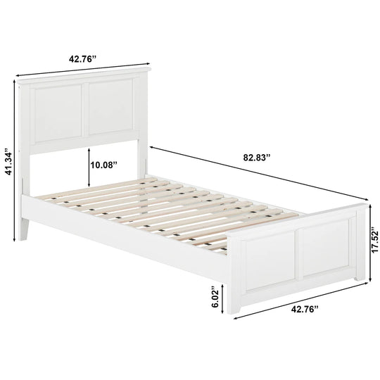 Charlotte Solid Wood Low Profile Platform Bed with Matching Footboard