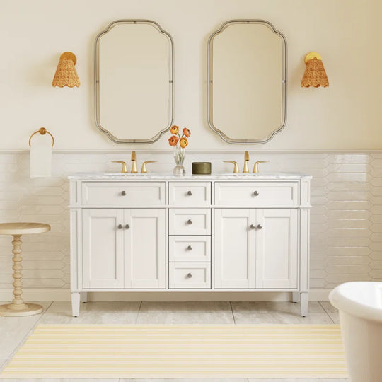 Rivers 60'' Double Bathroom Vanity with Marble Top