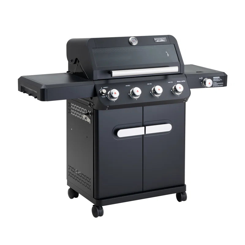 Mesa 405K,4-Burner Gas Grill with Smoker Box and Side Burner, 52,000 BTU – Perfect for Family Bbqs, Holiday Gift